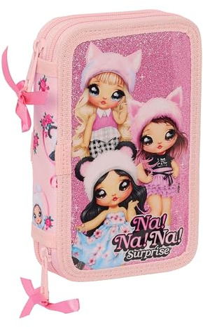 Safta NANANA Fabulous Federmäppchen für Kinder, Federmäppchen mit Farben, mit 28 Utensilien, ideal für Kinder von 5 bis 14 Jahren, bequem und vielseitig, Qualität und Widerstandsfähigkeit, 12,5 x 4 x