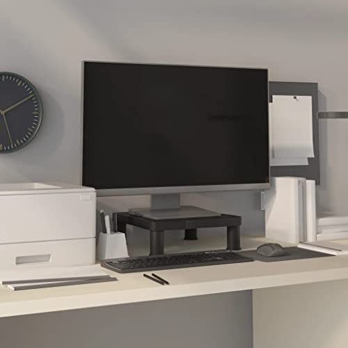 TV Regal Monitor-Ständer Monitor-Heber Mit Stauraum Monitorständer Schwarz 33.5 x 34 x 10.5 cm Geeignet für Wohnzimmer Schlafzimmer Wohnung Hotel
