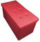 Home Harmony Kensington Folding Storage Ottoman, Storage Chest, Footrest, Bench, padded Seat, Faux Leather (Red, Large)