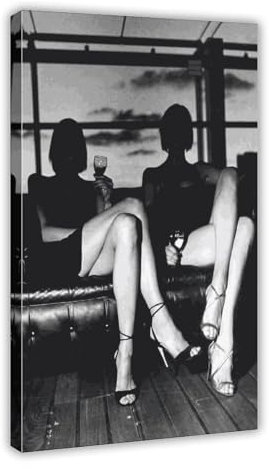 AMATWI Helmut Newton Poster, Leinwandposter, Wandkunst, Dekordruck, Gemälde für Wohnzimmer, Schlafzimmer, Dekoration, Rahmen-Stil, 60 x 90 cm