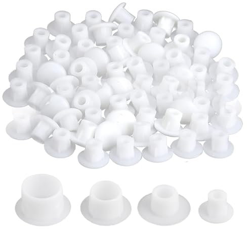 Abdeckkappen für Schrauben Bohrlöcher 120 Stück Abdeckkappen für Bohrlöcher Schraubenabdeckung Weiss Schraubenabdeckung für Nagellöcher Schraubenlöcher Schrankteilerlöcher(5 Mm/6 Mm/8 Mm/10 Mm)