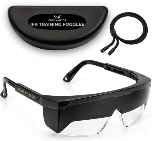 Prime Aviator Foggles IFR Trainingsbrille - Pilot View Begrenzungsgerät | Instrumentenflug & simulierte IMC Praxis mit verstellbarer, Headset-kompatibler Passform, schützendes Hartschalenkoffer für