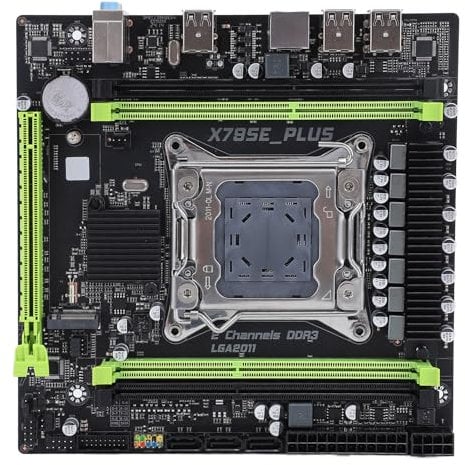 Placa Base PC, X79SE Plus LGA 2011 Placa Base, Soporta M.2 NVME Protocolo USB2.0 Interfaz DDR3 Placa Madre del Ordenador para Xeon E5 V1 V2