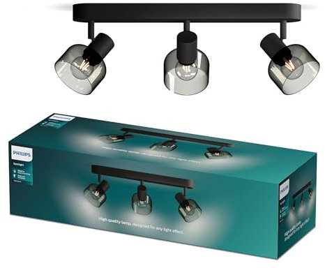 Philips Sleet LED 3er Spotleuchte, E14 Lampe nicht enthalten, Schwarz, IP20