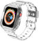 Remplacé Bracelet Compatible avec Bracelet Apple Watch 40mm 41mm 44mm 45mm 49mm, Transparent Robuste Bracelets et Cover pour iWatch Ultra 2 Ultra Series 9 8 7 6 5 4 SE (44/45MM, Transparent)
