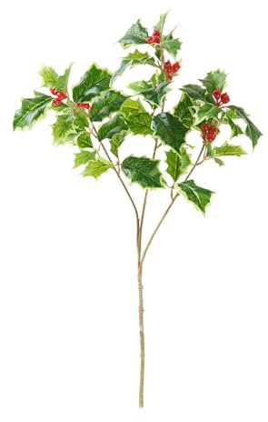 DPI Ilex Zweig Green mit Beeren L 40cm Weihnachtsdeko Winterdeko Tannenzweig Adventsdeko Dekoration