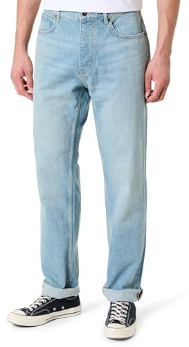 Hugo Vaqueros Jonah de Corte Regular para Hombre de algodón Lavado a la Piedra, Color Azul, Turquesa/Aqua, 32W / 32L