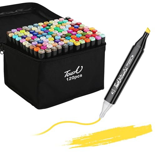 120 Farben Alkohol Kunst Marker Set, Dual Tips Sketch Marker Mit Etui, Malstifte Für Kinder, Erwachsene, Studenten Permanent Marker Zum Skizzieren Färben Zeichnen Illustration Kartenherstellung