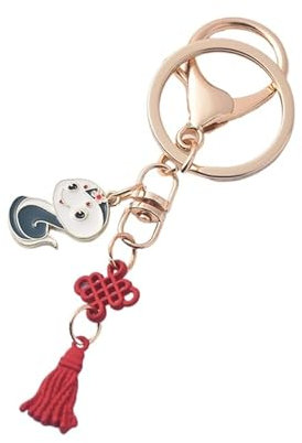 ZONABSQQ Porte-clés Pendentif Porte-Bonheur Serpent du Zodiaque Chinois, Accessoires créatifs for Femmes et Hommes, breloque de Sac, Cadeau, 2025(Style 6)