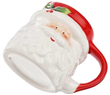 Ciieeo Santa Claus Shape Ceramic Mug Christmas Novelty Present Christmas Coffee Cup