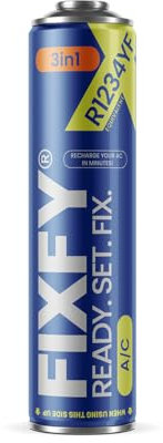 FIXFY Réfrigérant de rechange 3 en 1 R1234YF avec huile et mastic - Pour véhicules à partir de 2017 - Remplissez vous-même la climatisation