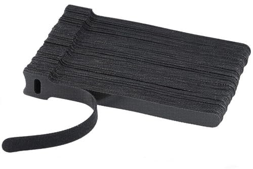 100Pcs Cable Ties,Black Straps Hook Reusable Management Tidy Wire Cord Strap,Nylon Cinch Cables Loop Cords Tidies,Adjustable Resistant Bundling Long Self Adhesive Bands,for Desk Electrical Tie