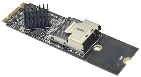 Cpolebev Carte D'Extension M.2 NVME vers SFF-8087 SATA3.0 Carte Adaptateur de Disque Dur -SAS/ 36 Broches Accessoires de Pièces de Rechange