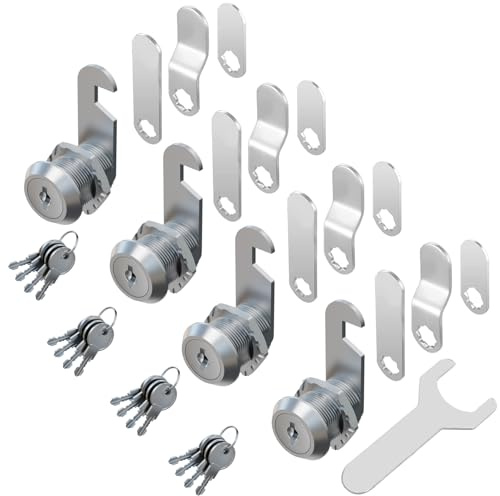 4 cerraduras para buzón, muebles, cerradura de cilindro, varios cilindros, cerradura para armario o armario con 4 llaves (25 mm)