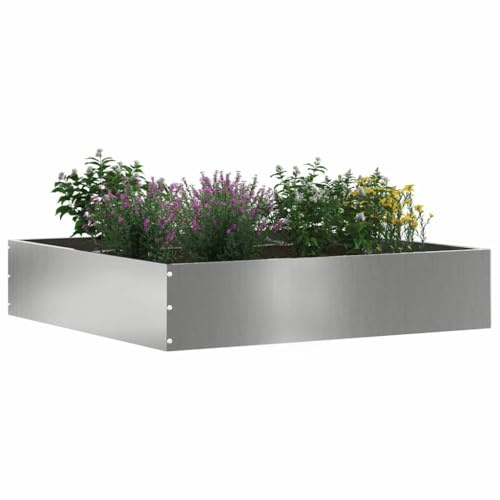 vidaXL Rasenkante 60 x 60 x 13 cm Verzinkter Stahl Silber