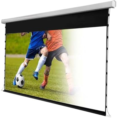 Electric Retractable Projector Screen, Motorized Wall/Ceiling Mount, 16:9 Aspect Ratio for Meeting, School, and Home Use