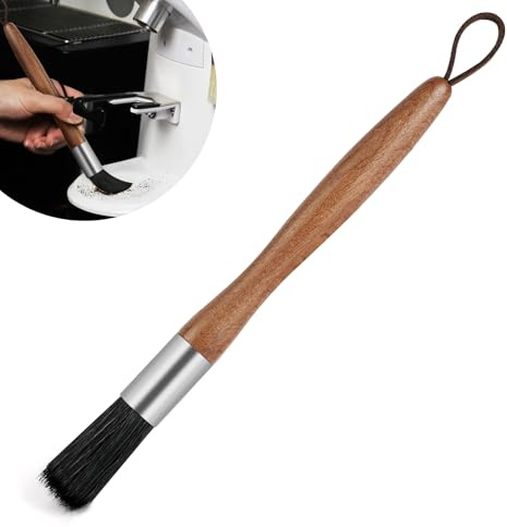 Vicloon Coffee Machine Cleaning Brush, Wooden Handle & Natural Bristles Dusting Brush, Grinder Cleaning Accessories Tool for Espresso Machines and Coffee Grinders