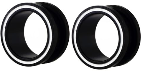 BWDHJLEY Tunnel Edelstahl 6mm, Tunnel Ohrringe Schwarz Schlicht und Elegant Expander Plug 2 Stück