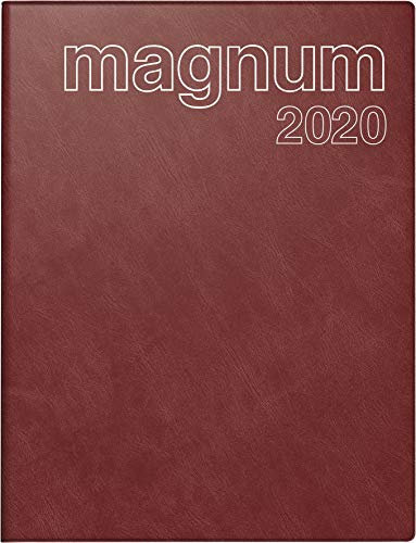 rido/idé 702704229 Buchkalender magnum (2 Seiten = 1 Woche, 183 x 240 mm, Schaumfolien-Einband Catana, Kalendarium 2020) weinrot