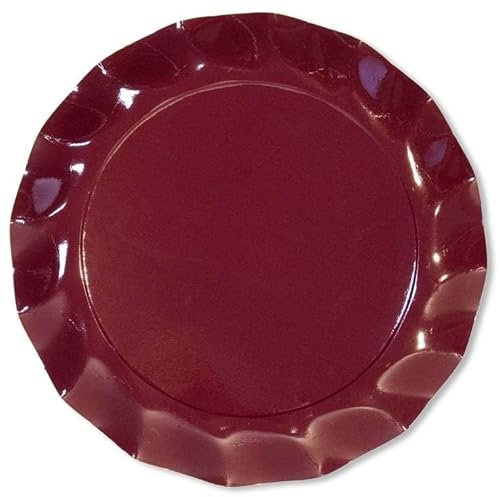 EX.TRA. Piatti Piani di Carta a Petalo Bordeaux 32,4 cm 5 Pezzi