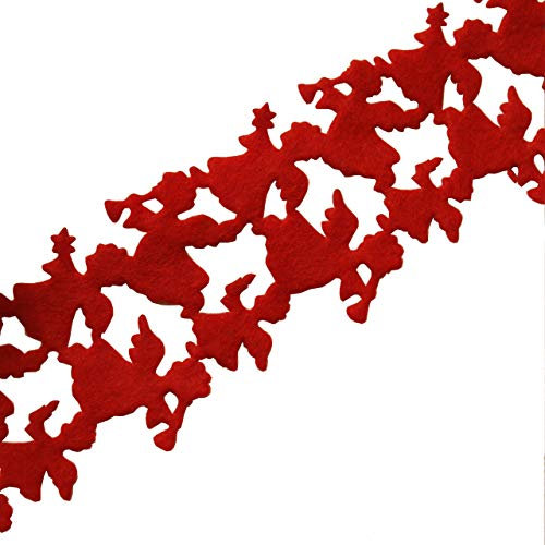 AFP Weihnachtliches Dekoband, Tischband Engel, 150x8cm, roter Filz