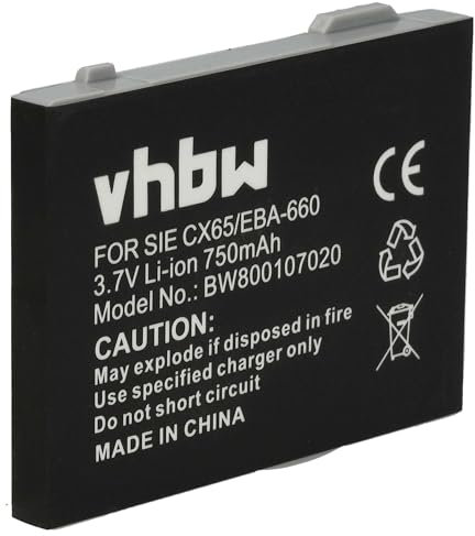 vhbw 1x Akku kompatibel mit Siemens OpenStage M3 Handy Smartphone Telefon (750 mAh, 3,7 V, Li-Ion)