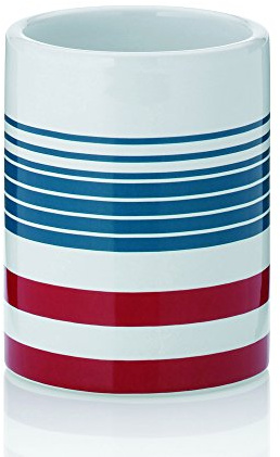 kela 20571, Zahnbürstenbecher, Keramik, Ø 7,5 cm H 10 cm, Atlantik, Weiß