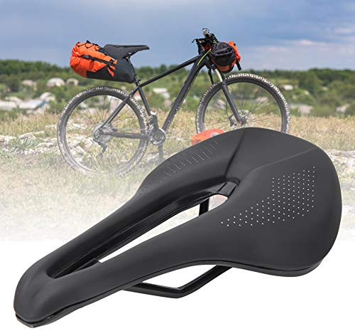 Keenso PU schwarz Sattel für Fahrrad, Hohlsitz Sattel Rennrad Mountainbike Fahrrad weich hohl Radfahren Sattel Kissen Pad Sitz