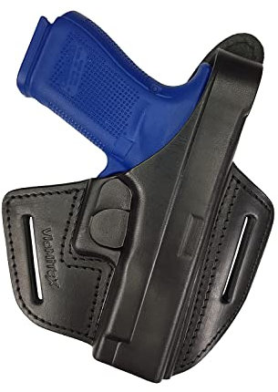 VlaMiTex OWB Leder Holster für Glock 17 19 22 23 25 31 32 34 35 37 (B39 - Mod. 19/23 / 32)