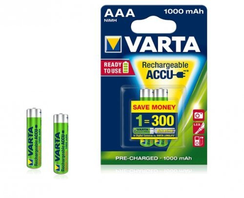 Varta Professional - Batterie al Ni-Mh, Micro AAA, 1,2 V, 1.000 mAh, confezione da 2