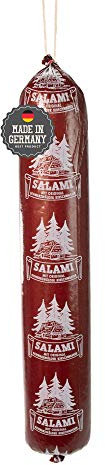 Schwarzwald Metzgerei Schaufler – Schwarzwälder Kirschwasser Salami im Naturreifeverfahren hergestellt – 1000g Salami am Stück mit mildem Kirschwasser-Aroma – Schwarzwälder Spezialität für Salami-Liebhaber