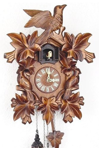 Eble Kuckucksuhr Kuckuckuhr Echtholz NEU batteriebetriebenes Quartzwerk Kuckuckruf Dreivogel 40cm- 10195
