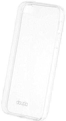 doupi PerfectFit TPU Custodia per iPhone 5 5S SE con Tappi di Polvere incorporatin Completo Trasparente