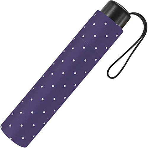 Super Mini Damen Taschenschirm Flash Manual - Dots (tiefviolett)