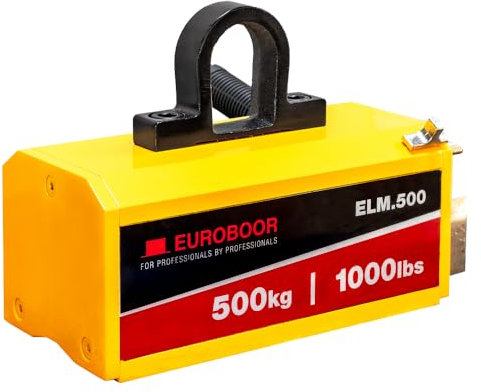 Euroboor ELM.500 Hebemagnet - Tragkraft flach 500 kg - Tragkraft rund 250 kg - Ausgelegt für mindestens das 3,5-fache der empfohlenen Arbeitslast