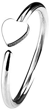 Piercingfaktor Universal Piercing Ring Hoop Clip On mit Motiv Für Ohr Nase Lippe Brust Intim Septum Tragus Helix Hufeisen Horseshoe Herz Silber