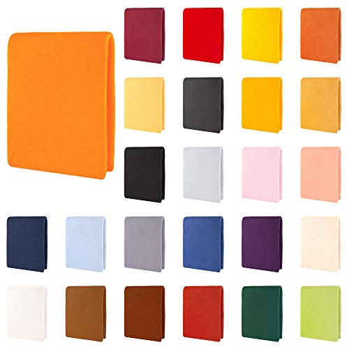 CelinaTex Aqua Wasserbett Boxspringbett Spannbettlaken Set 90x200-100x220 cm orange Baumwolle Bettlaken Elastan