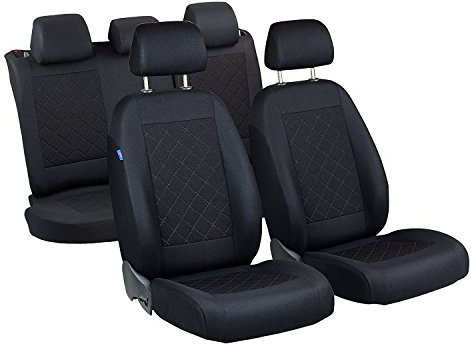 Cee'd Sitzbezüge - 1 Set - Farbe Premium Schwarz gepresstes Karomuster