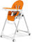 Peg Perego Prima Pappa Follow Me Seggiolone Pappa Neonati Reclinabile, Funzione Sdraietta, 4 ruote, Pieghevole e Ultracompatto, per Bambini da 0 a 3 Anni (0-15 kg), Arancia