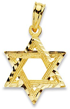 Sebaoth Colgante Estrella de David Judía - Oro Ley 18K - 20 mm