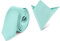 Ladeheid Herren Schmale Krawatte & Einstecktuch Set SP/P (150cm x 5cm, 22cm x 22cm, Minze)