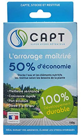 Super Hydro Rétenteur d'Eau CAPT® - Billes Réserve d'Eau pour Plantes - 100 grammes