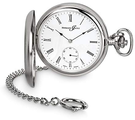 Hermann Jäckle Stilvolle & Elegante Taschenuhr Triberg Handaufzug Uhrwerk Vergoldet I Mineralglas | Qualitätshandwerk inkl. Kette und Reiseetui