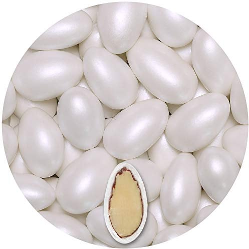 EinsSein Confetti di Mandorla Matrimonio Conchiglia bianco perla 1kg | 250 pezzzo Confettata per Comunione Battesimo Cresima Nascita e Laurea | Decorazioni Bomboniere per Bimba Cuoricini