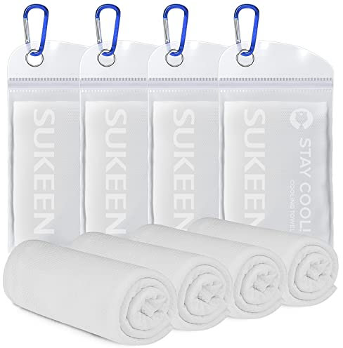 Sukeen [4 Pack Cooling Towel (40x12),Ice Towel,Soft Breathable Chilly Towel,Microfiber Towel for Yoga,Sport,Running,Gym,Workout,Camping,Fitness,Workout & More Activities