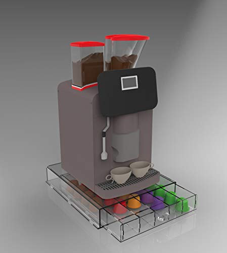 Cassetto contenitore in plexiglass TRASPARENTE porta capsule da caffè (5 scomparti)
