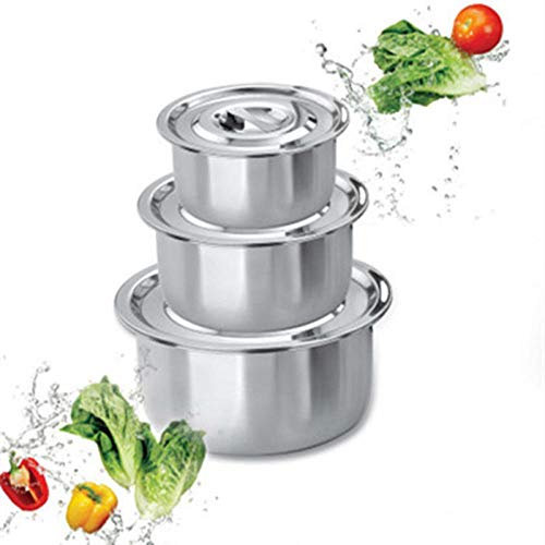 Making Gourmet Edelstahl Topf Konditioniertopf Indischer Topf Dreiteiliges Set 16-20-24Cm Thai Kochtopf Flacher Boden Leicht Zu Reinigender Topf