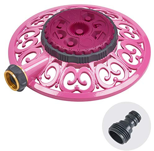 Sprout 65100-AMZ Melnor Arroseur en métal 8 Modes et Adaptateur de Produit QuickConnect Rouge Framboise