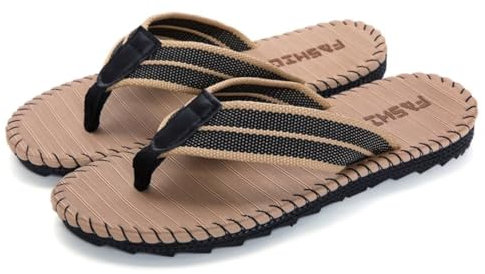 Jinsha Hommes Tongs Été Tongs pour adultes Chaussures de plage et de piscine（brown 39）