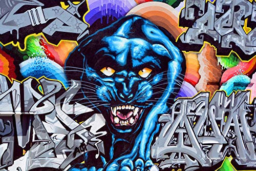 Papier Peint Photo INTISSÉ-PUMA-300x223 cm-(2706AE)-Graffiti Street Art New York City Peintures Murales Urbain Colle Inclus Mural Décor Motif Poster Géant Stickers Muraux Optique Moderne Fond Effet